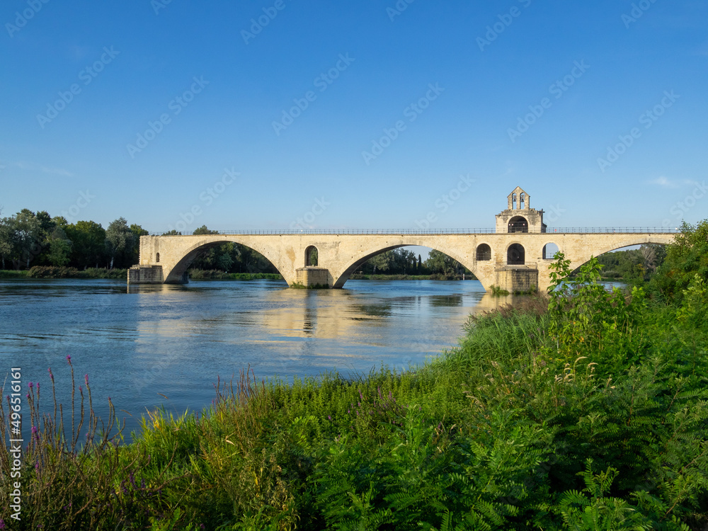 Avignon bridge over Rhône River