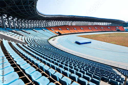 Big empty stadium in a city