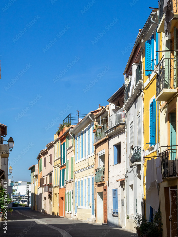 Colorful houses of Martigues street