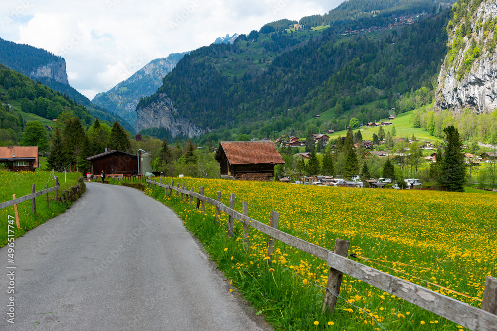Beautiful spring landscape in the Alps