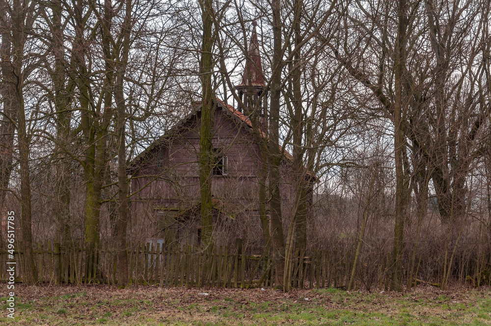 Old abandoned wooden Mariavite church in Poland