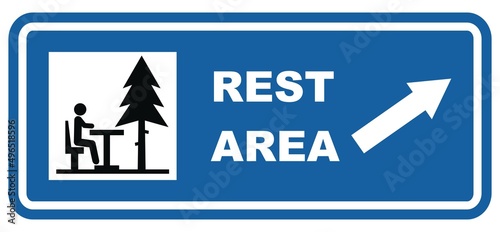 resting place for motorists, road sign, vector illustration