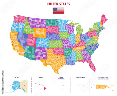 117th United States congressional districts (2013-2023) vector high detailed map