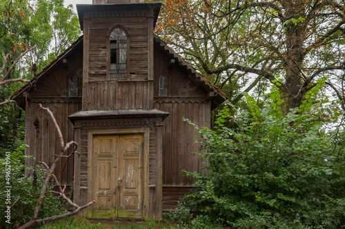 Old abandoned wooden Mariavite church in Poland