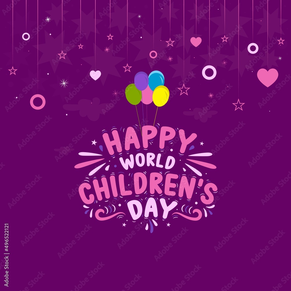 Happy world children's day for international children celebration. vector illustration.