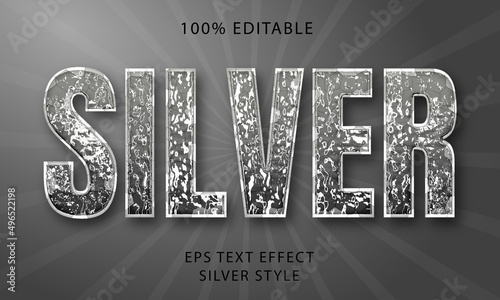 Silver Editable Text Style Effect