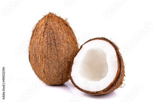 kokos na białym tle photo