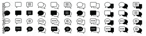 Chat icons vector isolated element. Set of talk bubble speech signs. Blank bubbles vector icons. Message vector icons.