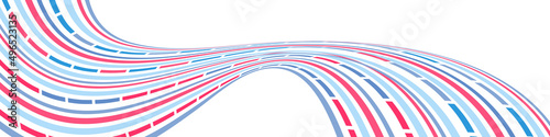 Wavy lines or ribbons. Multicolored striped. Creative unusual background with abstract wave lines for creating trendy banner, poster. Vector eps
