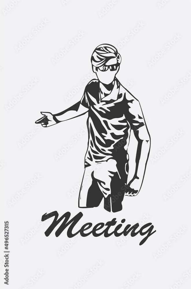 meetiing illustration sketch design icon logo vector meetiing illustration sketch design icon logo vector