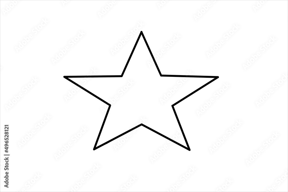 Fototapeta premium A large five-pointed star in black and gold, isolated on a white background