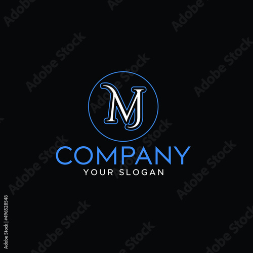 Alphabet letters Initials Monogram logo MJ, MJ logo with classic modern style for a personal brand, MJ logo combination design suitable for a company - Vector