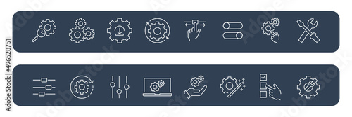 Setup and Setting  icons set . Setup and Setting  pack symbol vector elements for infographic web