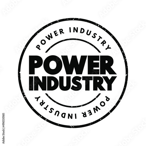Power Industry text stamp, concept background