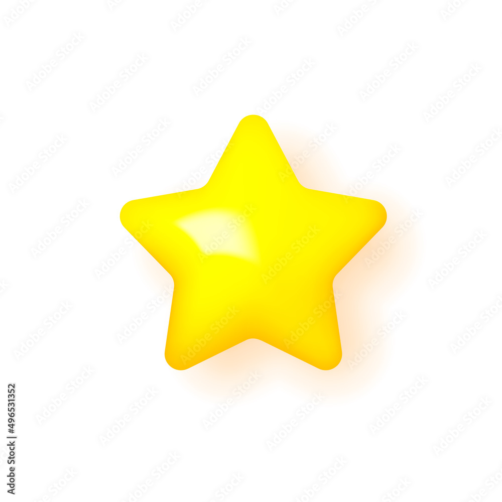 3d star icon isolated on white background. Concept of social networks. 3d star icon isolated on white background. Concept of social networks.