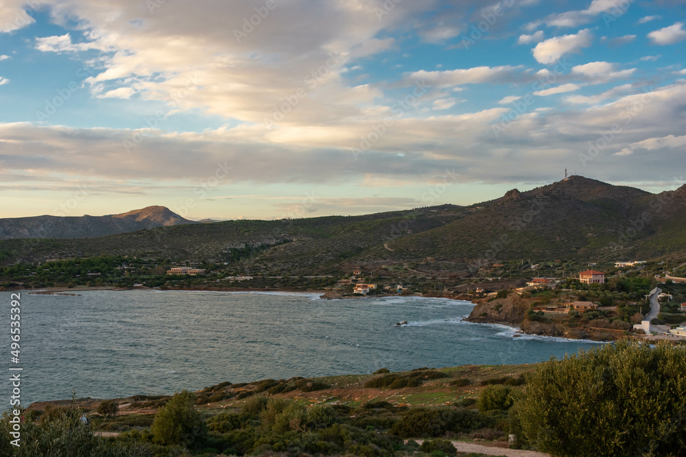 View of Athens Riviera from Cape Sounion, Greece
