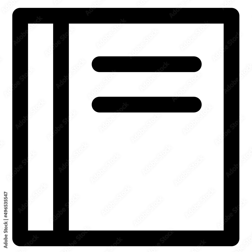 Simple modern school notebook icon outlined Simple modern school notebook icon outlined
