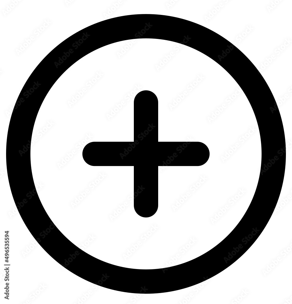 Simple modern add on circle icon outlined Simple modern add on circle icon outlined