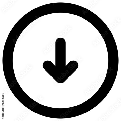 Arrow down icon outlined