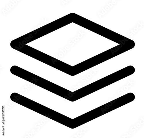 Layers objects Simple modern icon outlined isolated ux ui