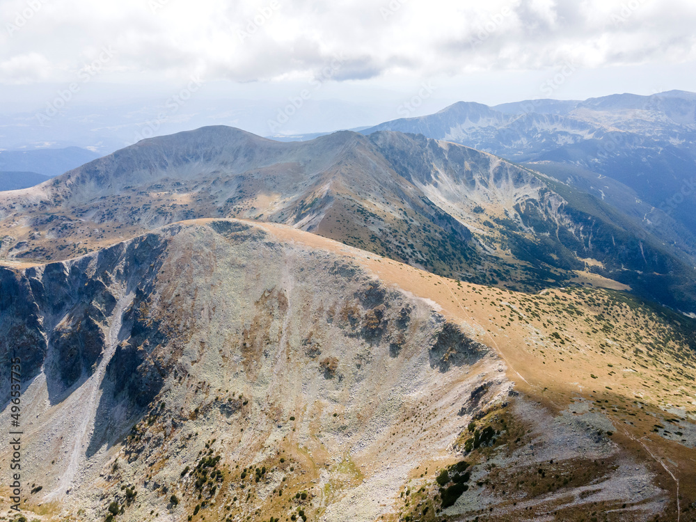 Aerial view of Rila mountain near Musala peak, Bulgaria