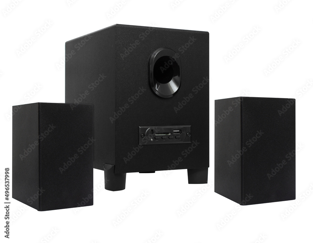 Obraz premium acoustic system, speakers for a computer, on a white background