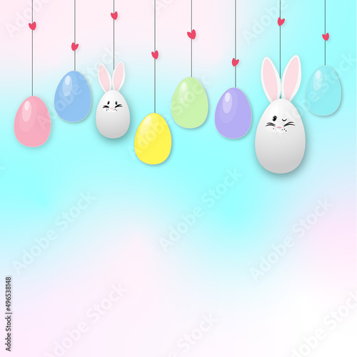 Ключевые слова: easter, rabbit, bunny, cartoon, egg, vector, animal, holiday, illustration, card, hare, spring, cute, pink, happy, baby, fun, set, design, love, celebration, art, nature, greeting, flo