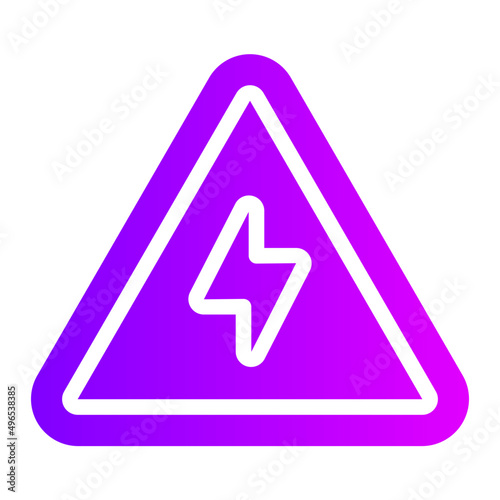 warning sign gradient icon