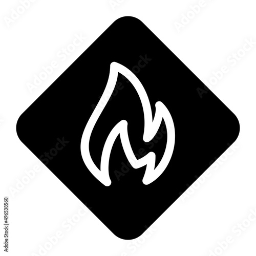 flammable sign glyph icon