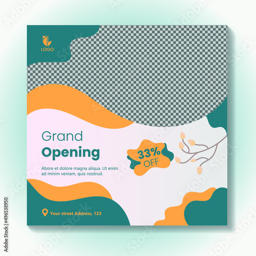 food restaurant social media post template or restaurant opening editable social media post template