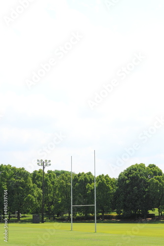 熊谷ラグビーグラウンド 青空と芝生 Kumagaya Rugby Ground Blue Sky and Lawn