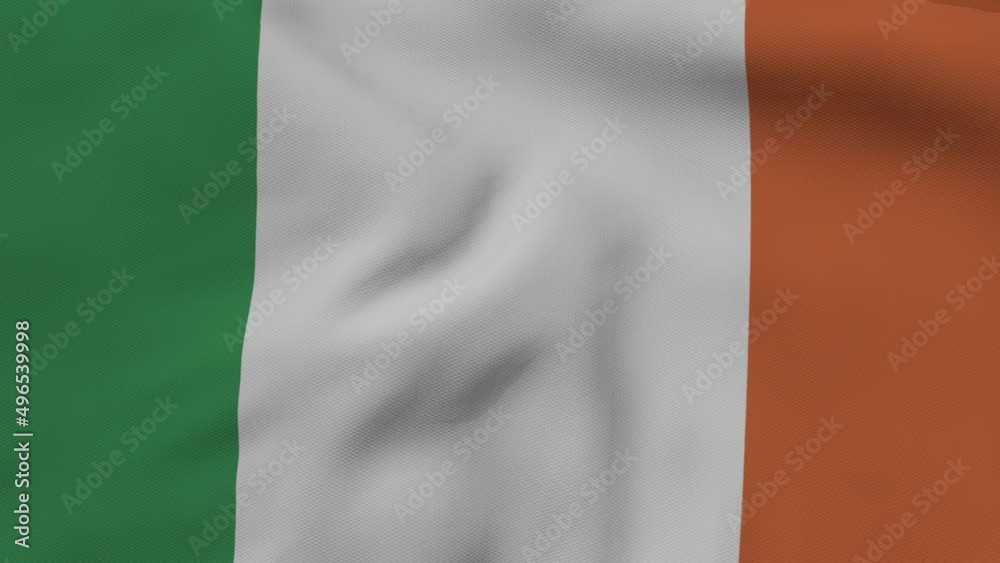 Ireland flag, flag fluttering like in the wind Ireland flag, flag fluttering like in the wind