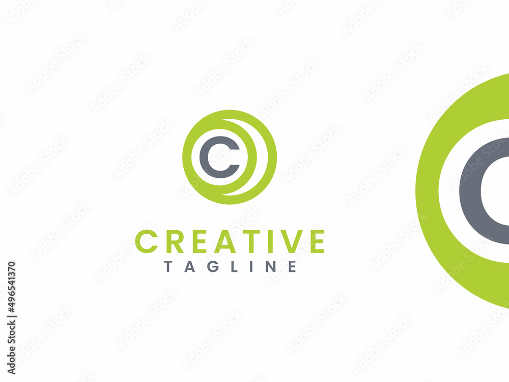 creative letter c logo template, circle and letter c concept