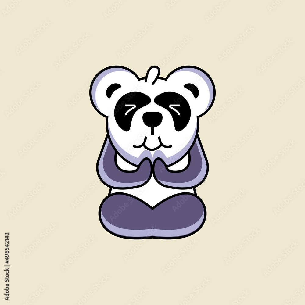vector illustration of a cute panda doing yoga vector illustration of a cute panda doing yoga