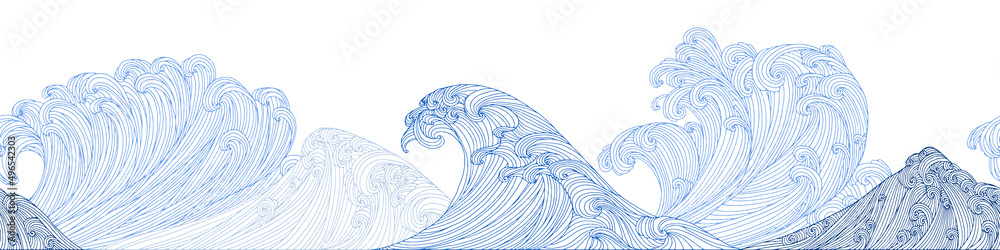 Line art design of waves, mountain, modern hand-drawn vector background, gold ink pattern. Minimalist Asian style. Line art design of waves, mountain, modern hand-drawn vector background, gold ink pattern. Minimalist Asian style.