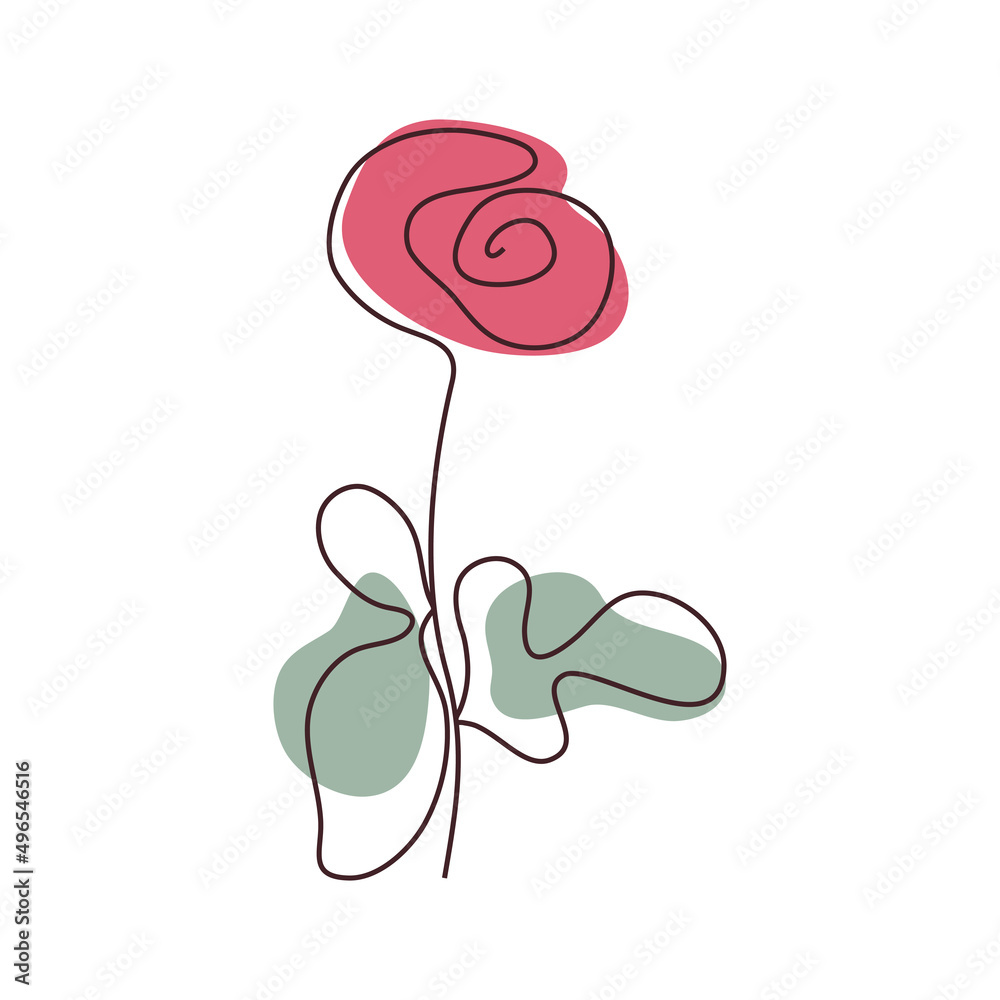 A doodling-style rose. A simple picture for any use.