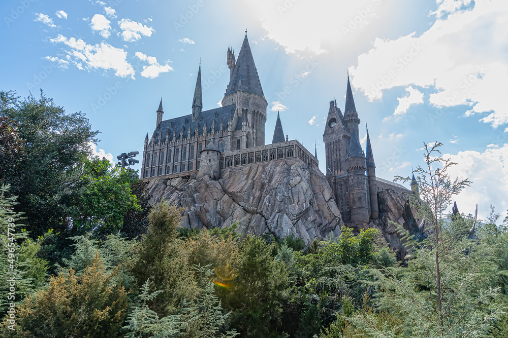 Fototapeta premium View of Hogwarts castle at Harry potter Islands of Adventure