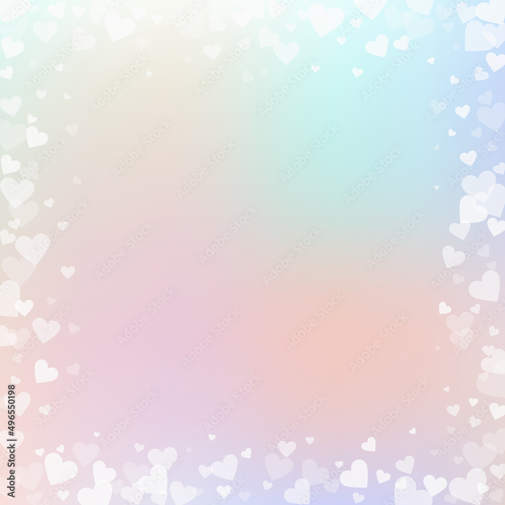 White heart love confettis. Valentine's day frame White heart love confettis. Valentine's day frame