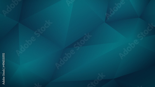 Modern Abstract Background with Lowpoly Mosaic Elements and Dark Green Color