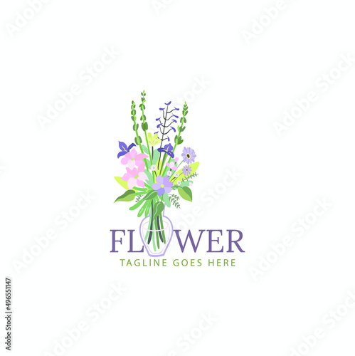 Fototapeta Naklejka Na Ścianę i Meble -  Luxury flower logo design concept wedding logo Vector