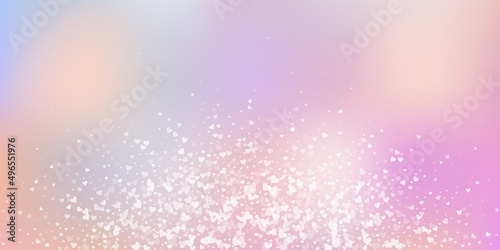 White heart love confettis. Valentine's day explos