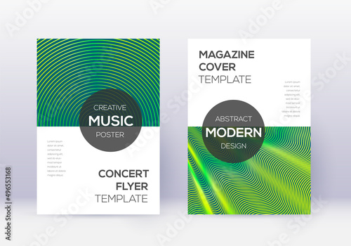 Modern cover design template set. Green abstract l