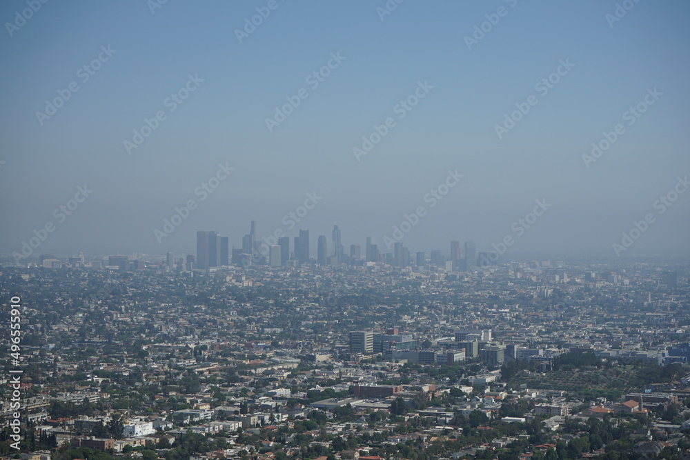 City skyline of Los Angels from Griffith Observatory