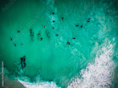 Aerial of bodyboarding from above