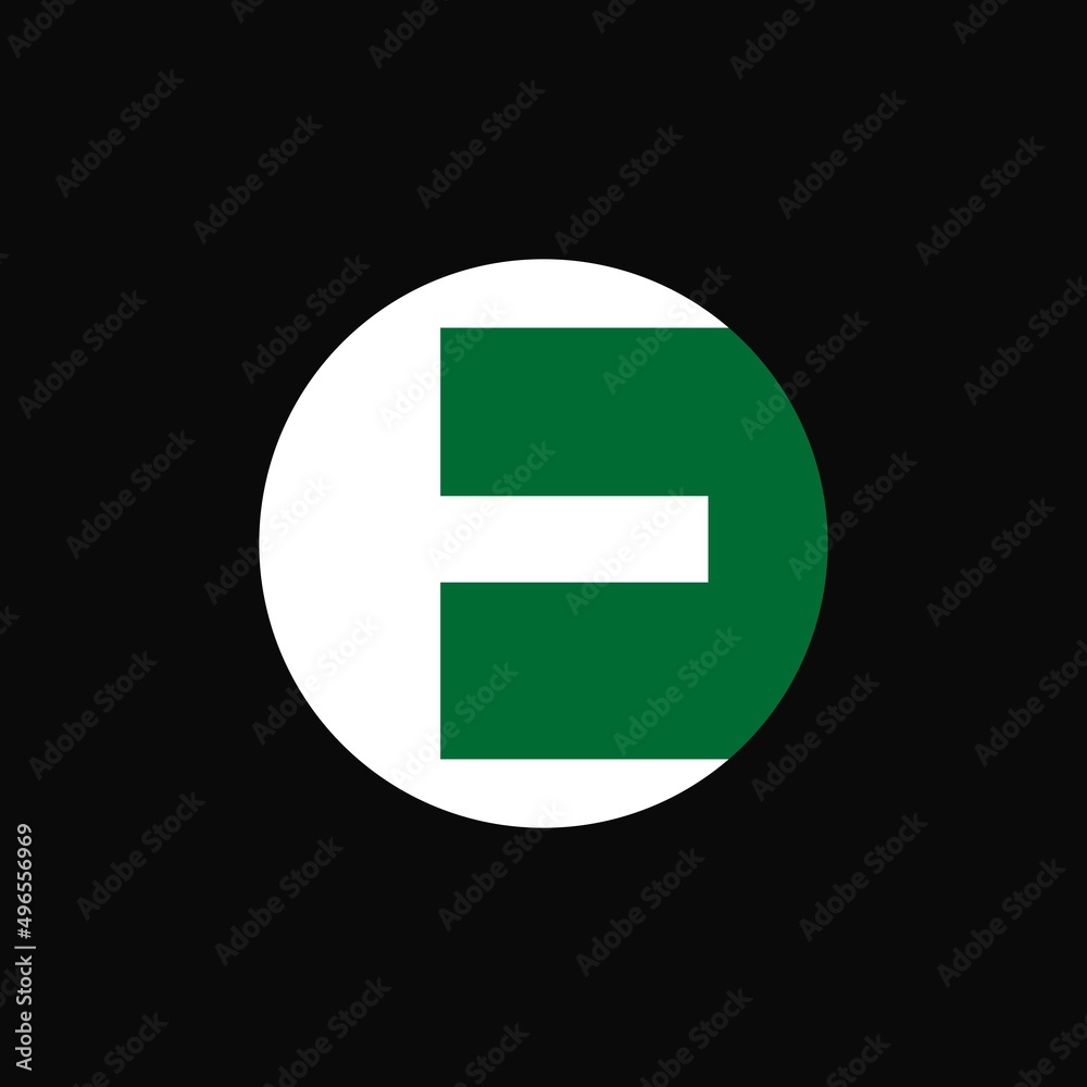 E lettermark iconic round logo vector illustration. White and green conceptual logo design E lettermark iconic round logo vector illustration. White and green conceptual logo design