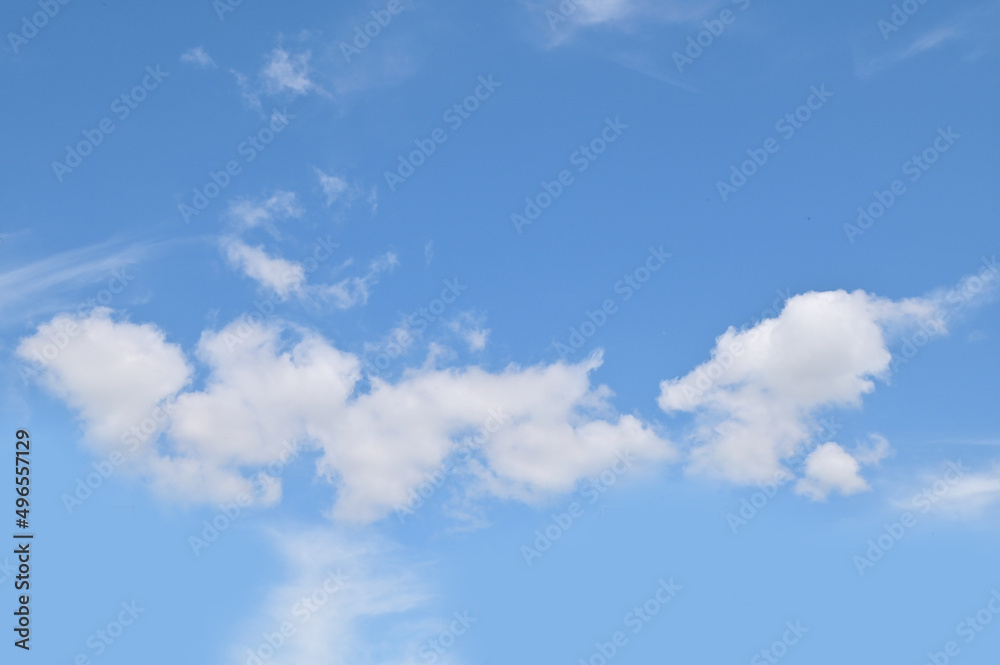Bright Blue sky with white cloud. Beautiful sky background and wallpaper. Clear day and good weather in the morning. Bright Blue sky with white cloud. Beautiful sky background and wallpaper. Clear day and good weather in the morning.