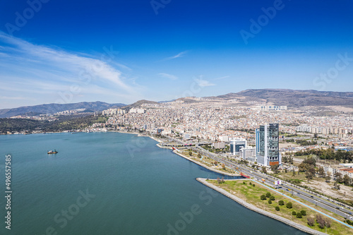 Fototapeta Naklejka Na Ścianę i Meble -  Aerial photo of izmir with drone during daytime