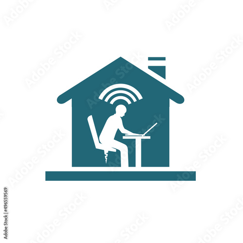 Smart Home Specialists, Remote work online icon, Work from home. 