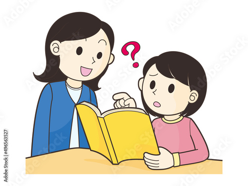 先生に質問をする子ども