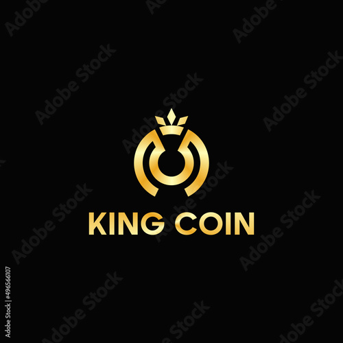 golden king koin logo vector icon